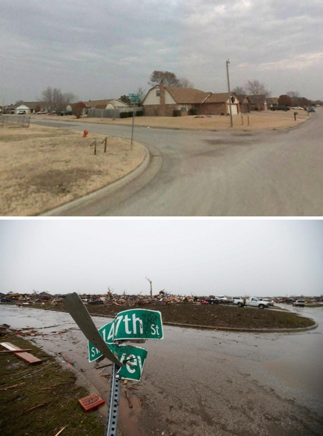 Before-and-after photos of the tornado’s devastation in Oklahoma 