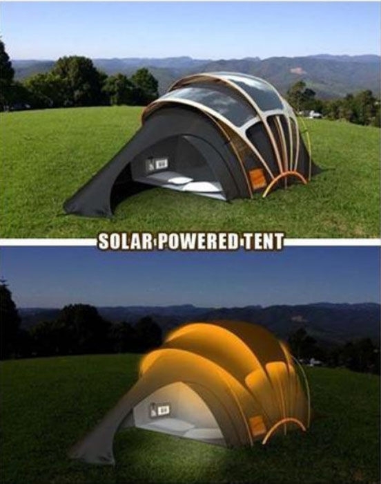 Solar powered tent
