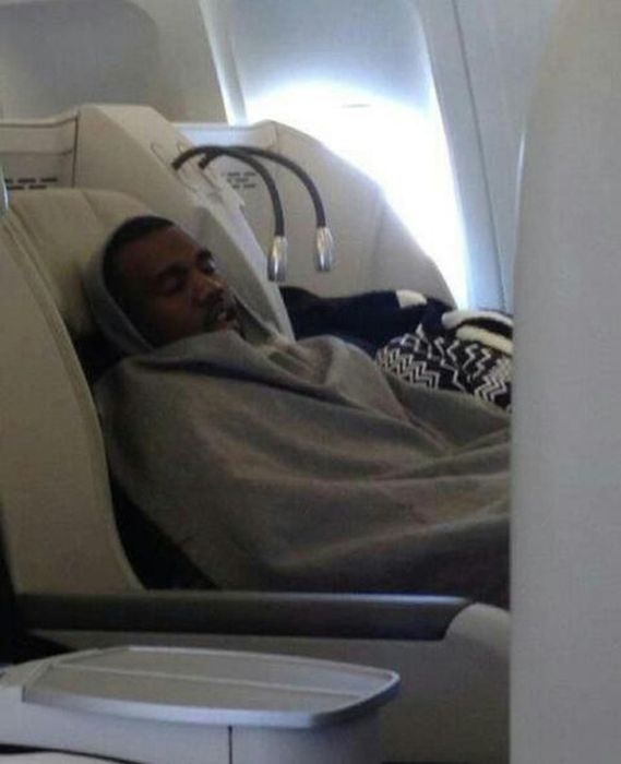 Kanye West taking a nap: