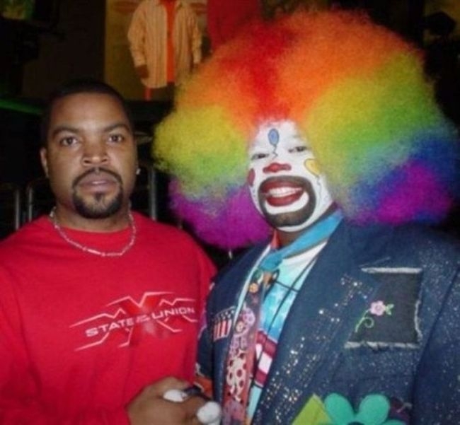 Ice Cube terrified by a clown: