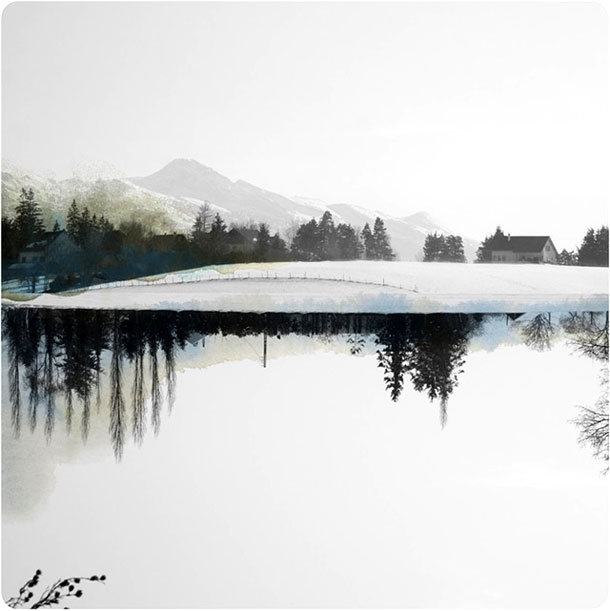 Unique Mirrored Landscapes Elegantly Fused In Watercolour 