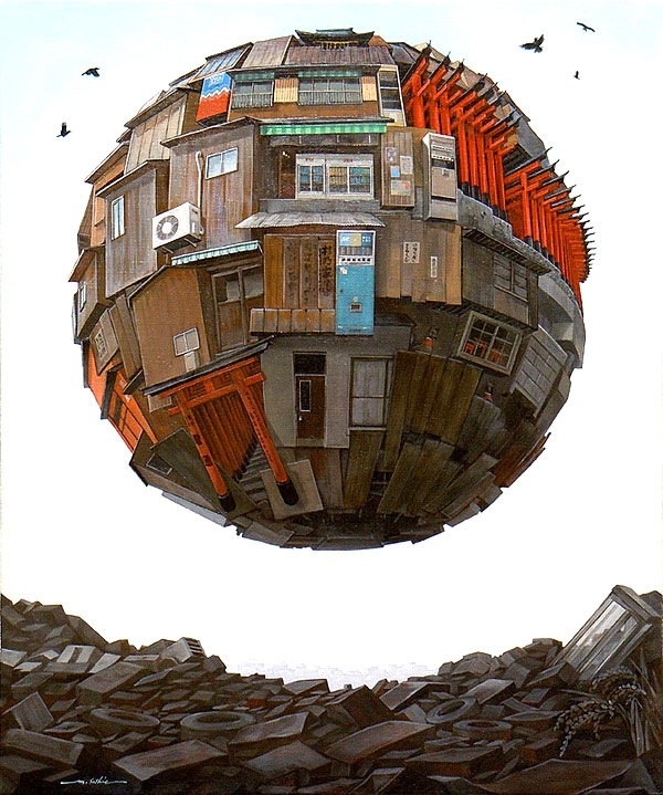 Futuristic Orbs Hover Over A Post-Apocalyptic World 