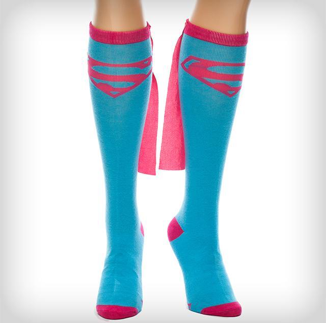 Supergirl Caped Knee High Socks