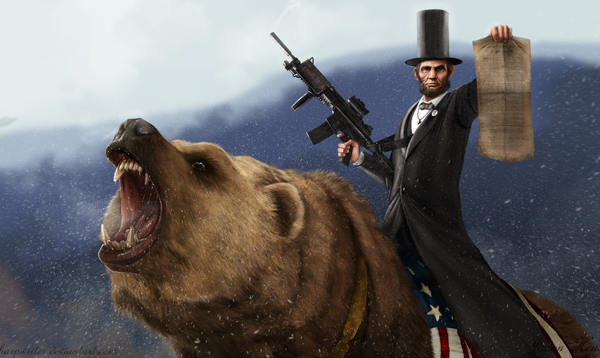 Epic Illustrations Of US Presidents Fighting In Battle 