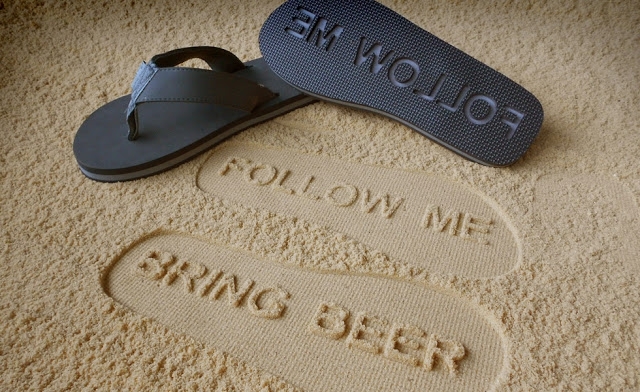 Follow Me Bring Beer Custom Flip Flops