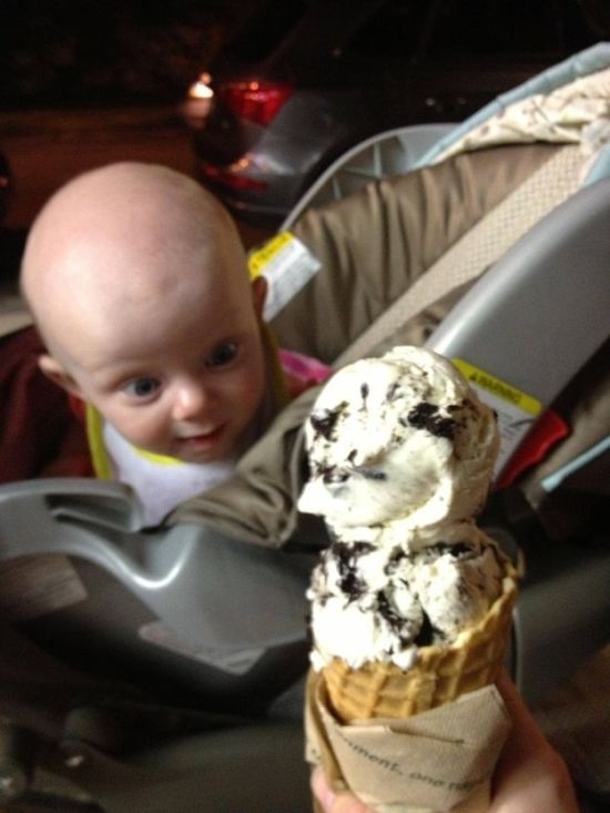 First time seeing ice cream: