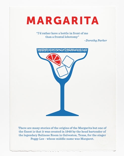 Minimalist Screen Printed Posters of Classic Cocktails
