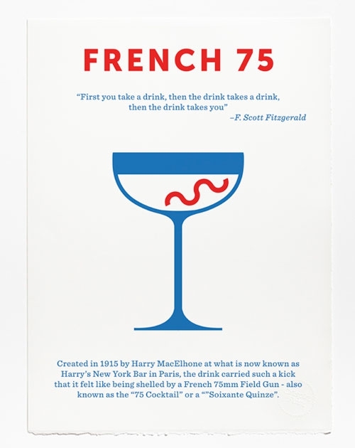 Minimalist Screen Printed Posters of Classic Cocktails