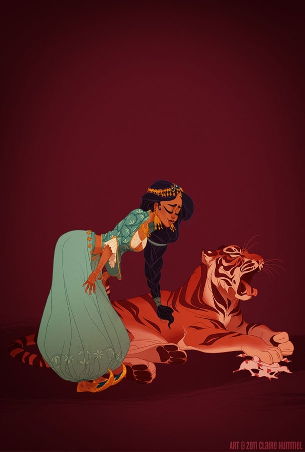 Beautifully Illustrated Disney Princesses Wearing Traditional Clothing