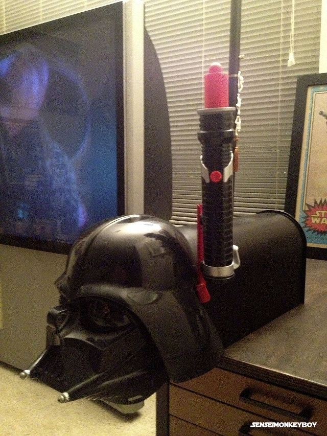 Darth Vader Mask and Lightsaber Mail Box 