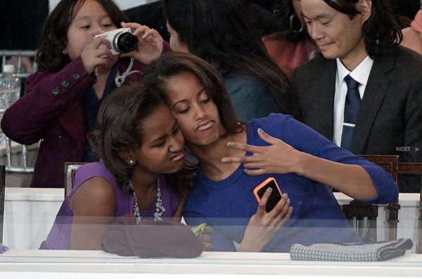 Sasha and Malia Selfie