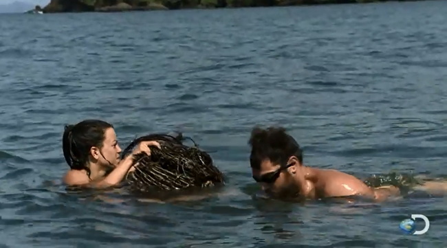 Watch The 'Skinny Dipping With Sharks' Clip From 'Naked &amp; Afraid'