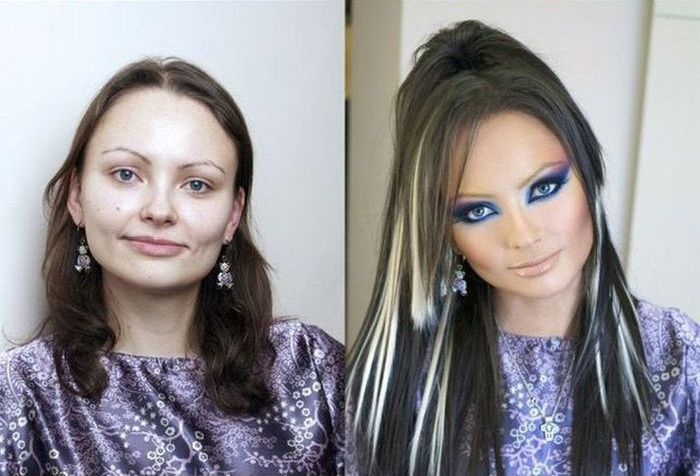 With and Without Makeup 