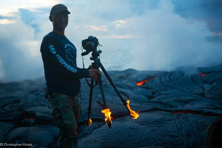 Hot Lava Sets Adventurous Photographer's Feet on Fire