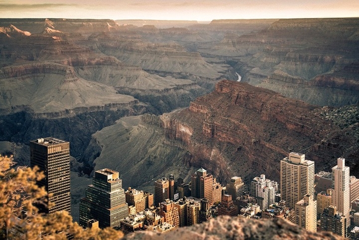 Surreal Images of New York City Placed in the Grand Canyon