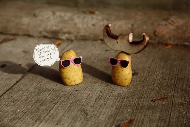 Hilarious Food Art Features Potatoes Wearing Pink Sunglasses