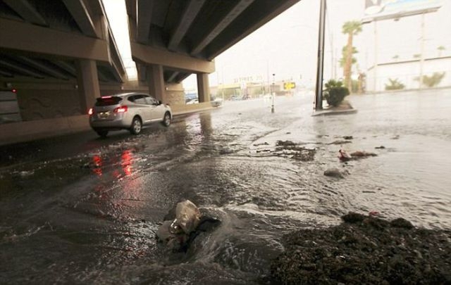 The City of Las Vegas During a Turbulent Flood