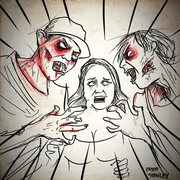 People Made Into Zombie Illustrations At Comic Con.