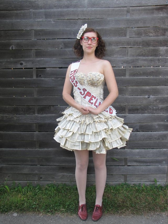 A Dress Made From the Pages of an Old Thesaurus