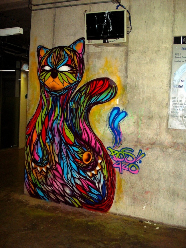 Mesmerizing Graffiti GIF of "Hypnocat" 