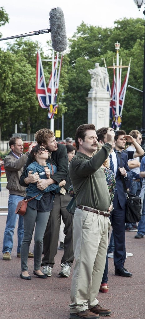Ron Swanson Keeps One Hand Down His Pants At Buckingham Palace