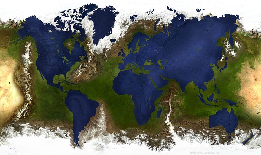 A World Map that Inverts Land and Sea