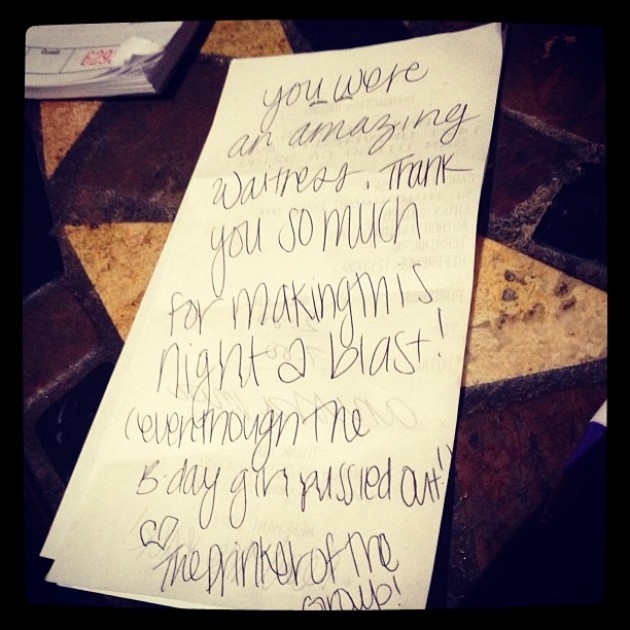 11 Clever Notes Left on Restaurant Receipts