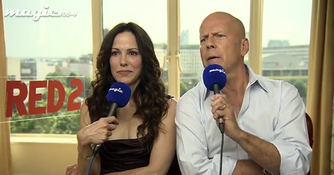 VIDEO: Bruce Willis's Awkward Interview for Red 2 on British Radio