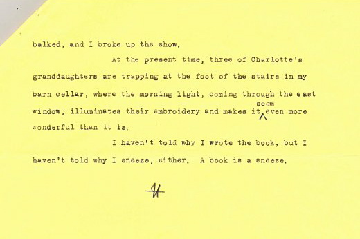 E. B. White explains why he wrote “Charlotte’s Web”