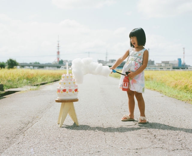 Cute Little Girl in Imaginative Settings