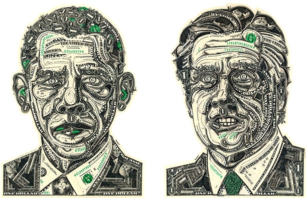 Impressive Collages Pieced Together From US Dollar Bills
