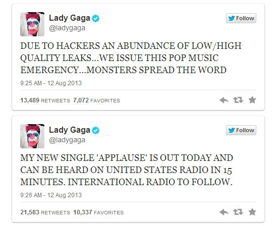 Lady Gaga Releases 'Applause' Single Early [AUDIO]