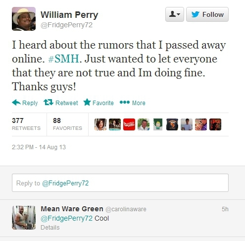 The Internet Tried To Kill William 'Refrigerator' Perry