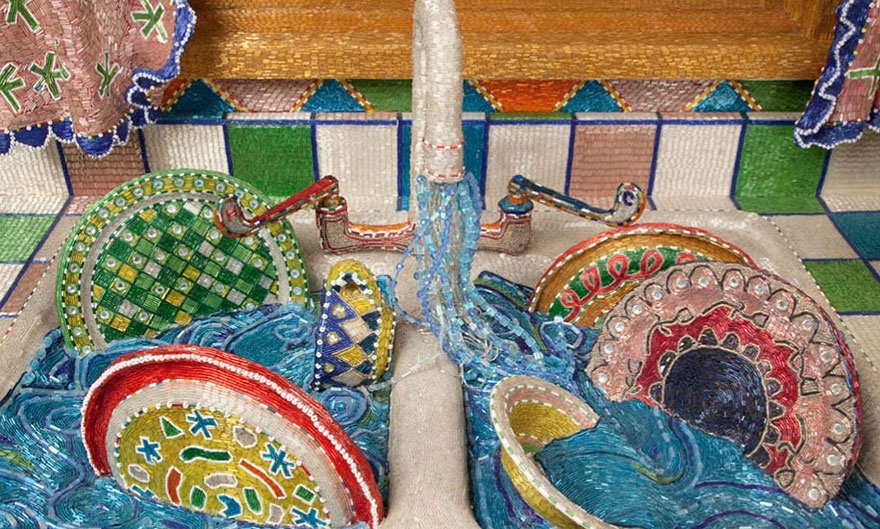 Artist Covered Entire Kitchen in Millions of Glass Beads