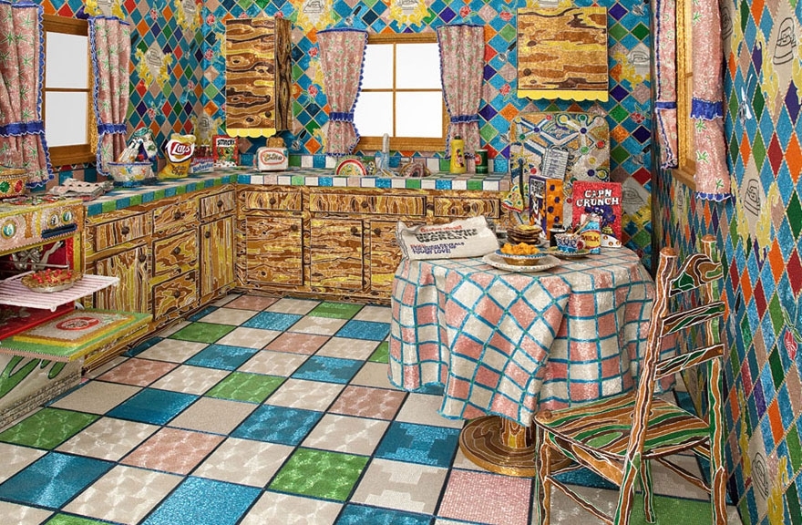 Artist Covered Entire Kitchen in Millions of Glass Beads