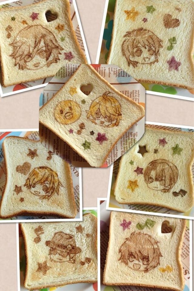 Edible Portraits of Anime Characters Drawn on Toast