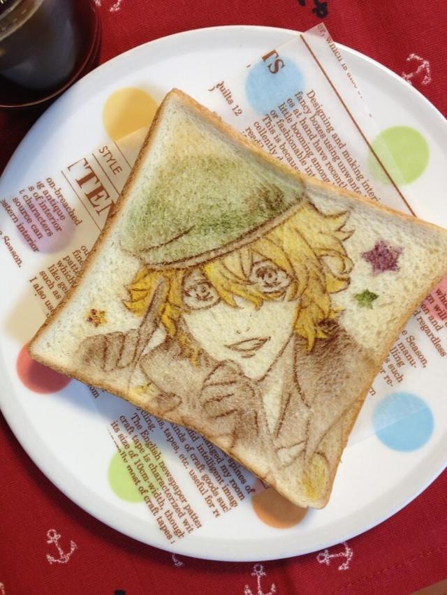 Edible Portraits of Anime Characters Drawn on Toast