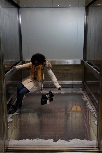 The bottomless 3D Elevator Shocks Unsuspecting London Shoppers