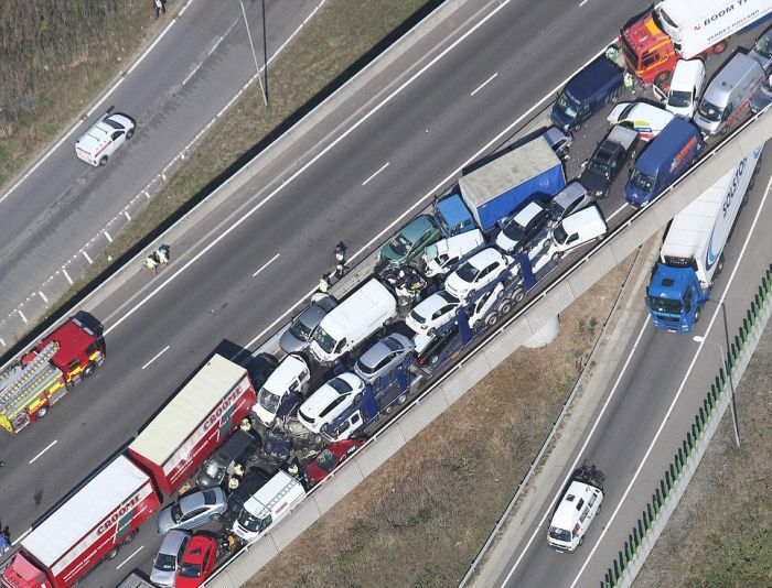 Massive Car Crash in the UK