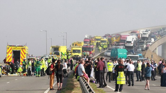 Massive Car Crash in the UK