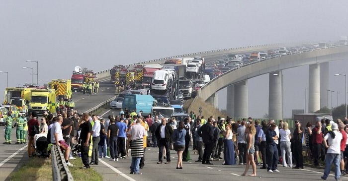 Massive Car Crash in the UK