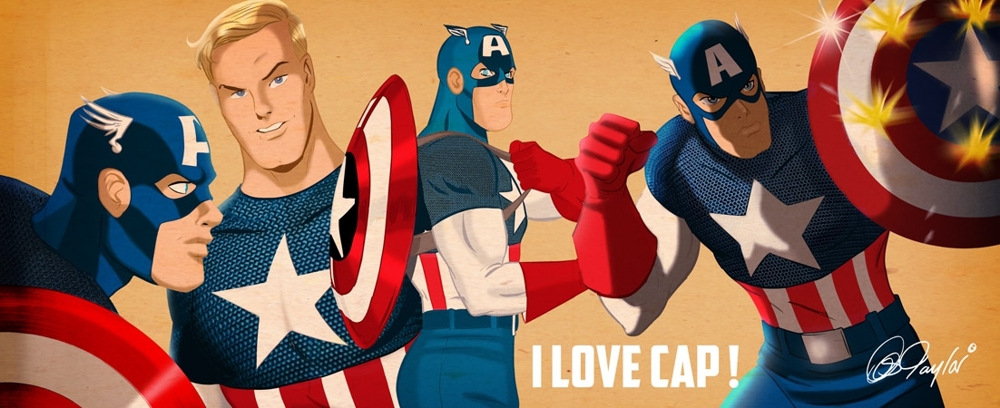 15 Art Pieces of WONDER WOMAN and CAPTAIN AMERICA by Des Taylor