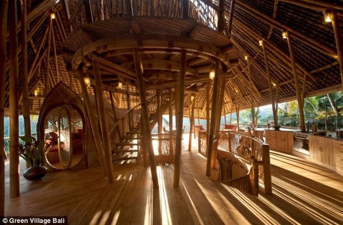 Fivestar hotel made of bamboo on Bali