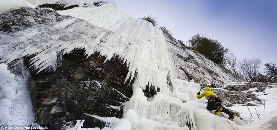 Ice climbing in Canada