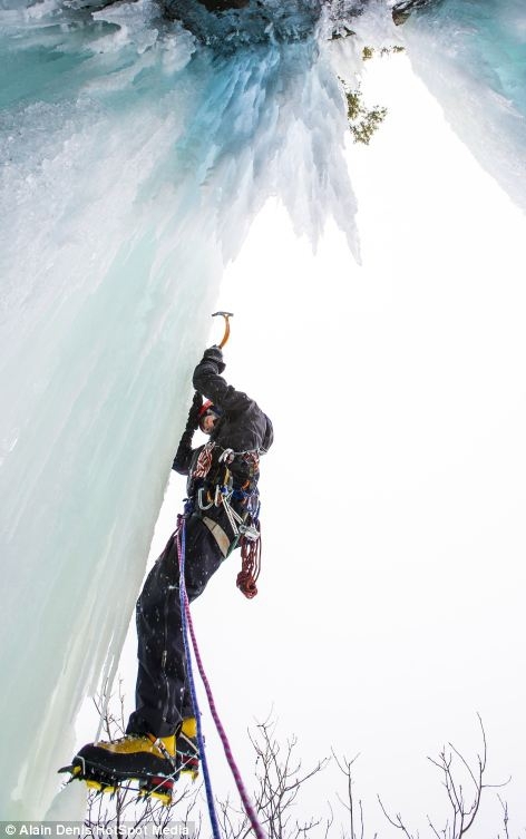 Ice climbing in Canada