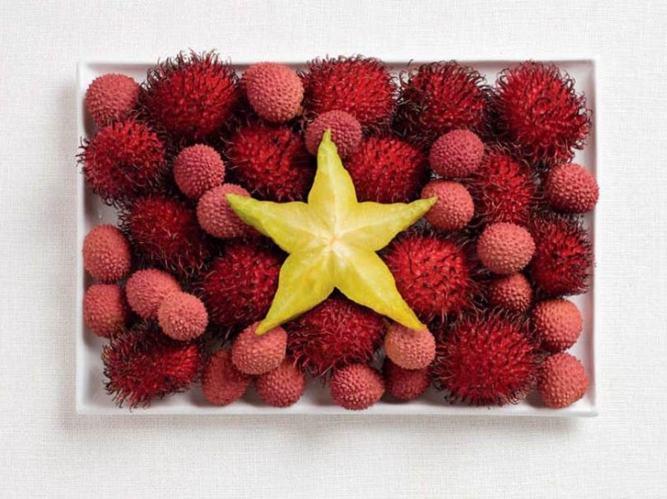 National flags made by national food