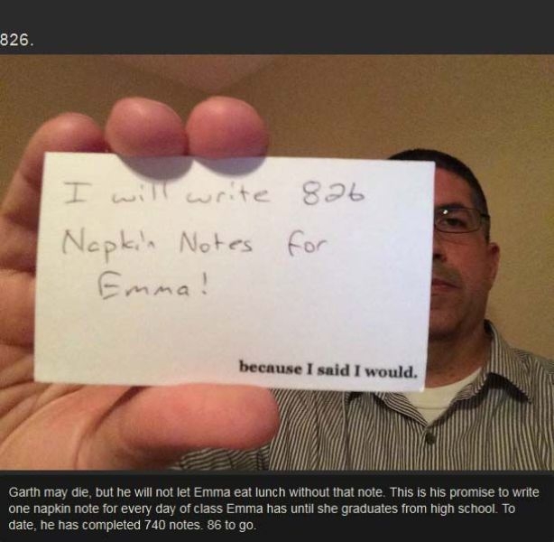 A man suffering from cancer writes touching notes to his daughter