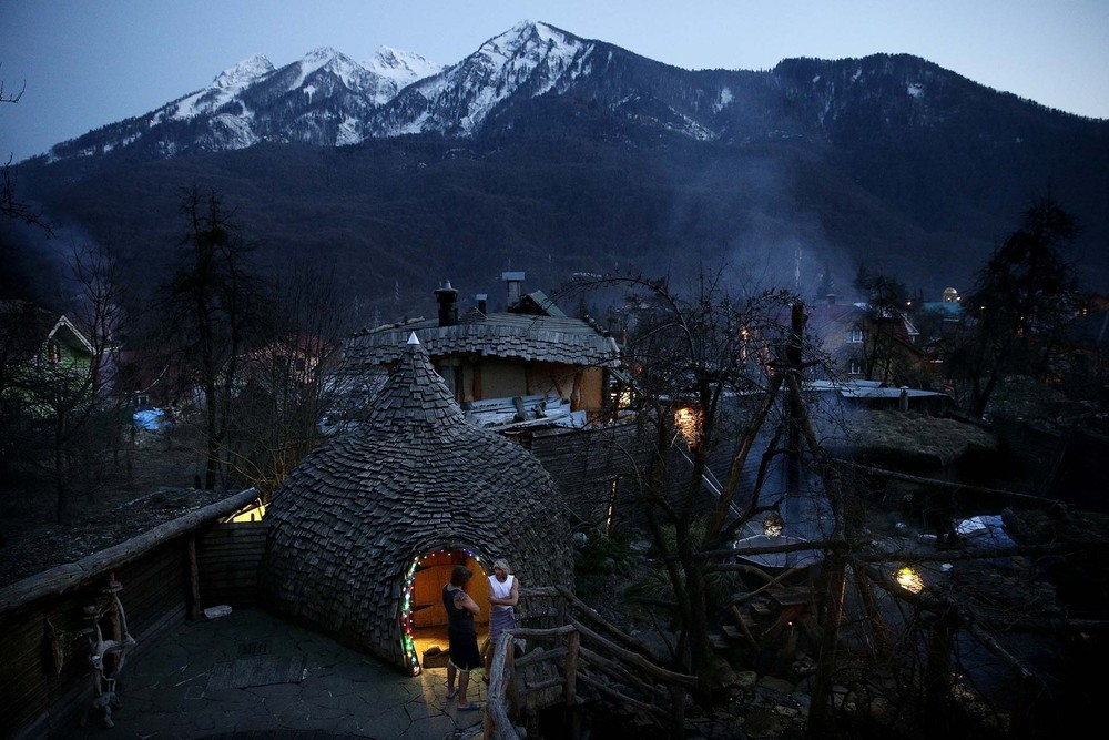 Unusual bathhouse near Krasnaya Polyana