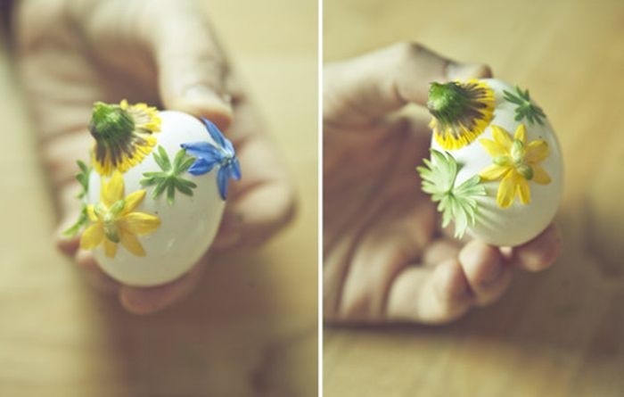 How to Dye Easter Eggs with Onion Shells and Flowers