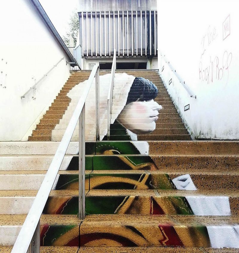Beautiful examples of colorful and artistic looking city steps